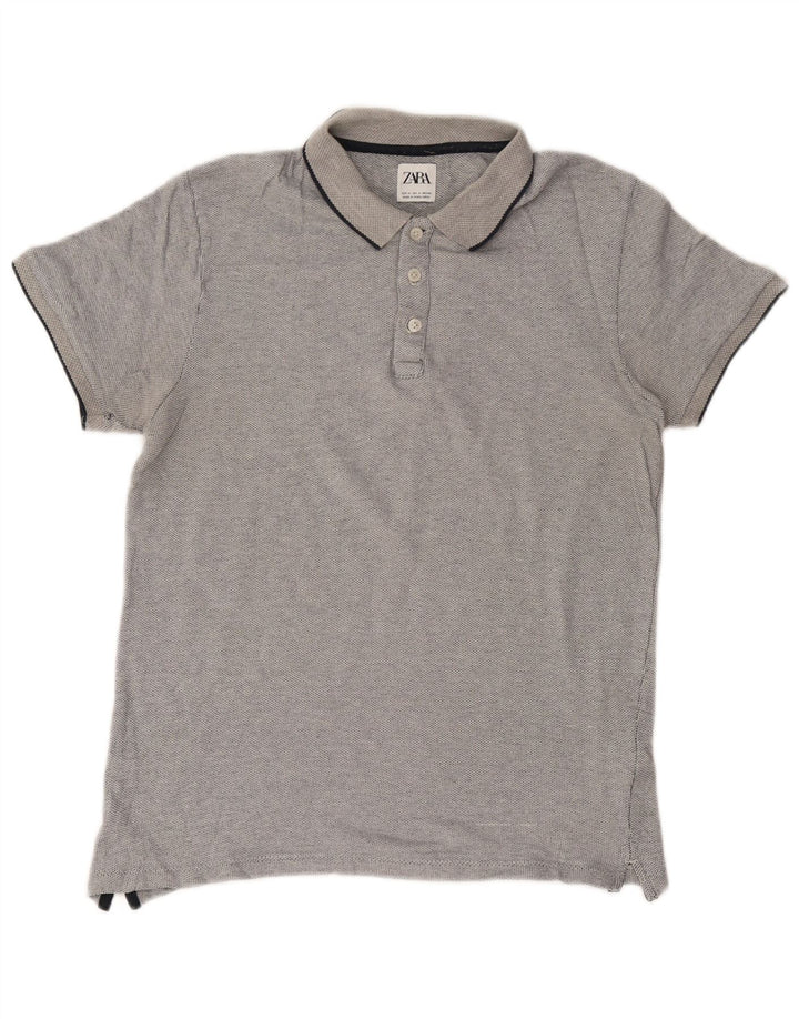 Zara muška polo majica srednje sivi pamuk