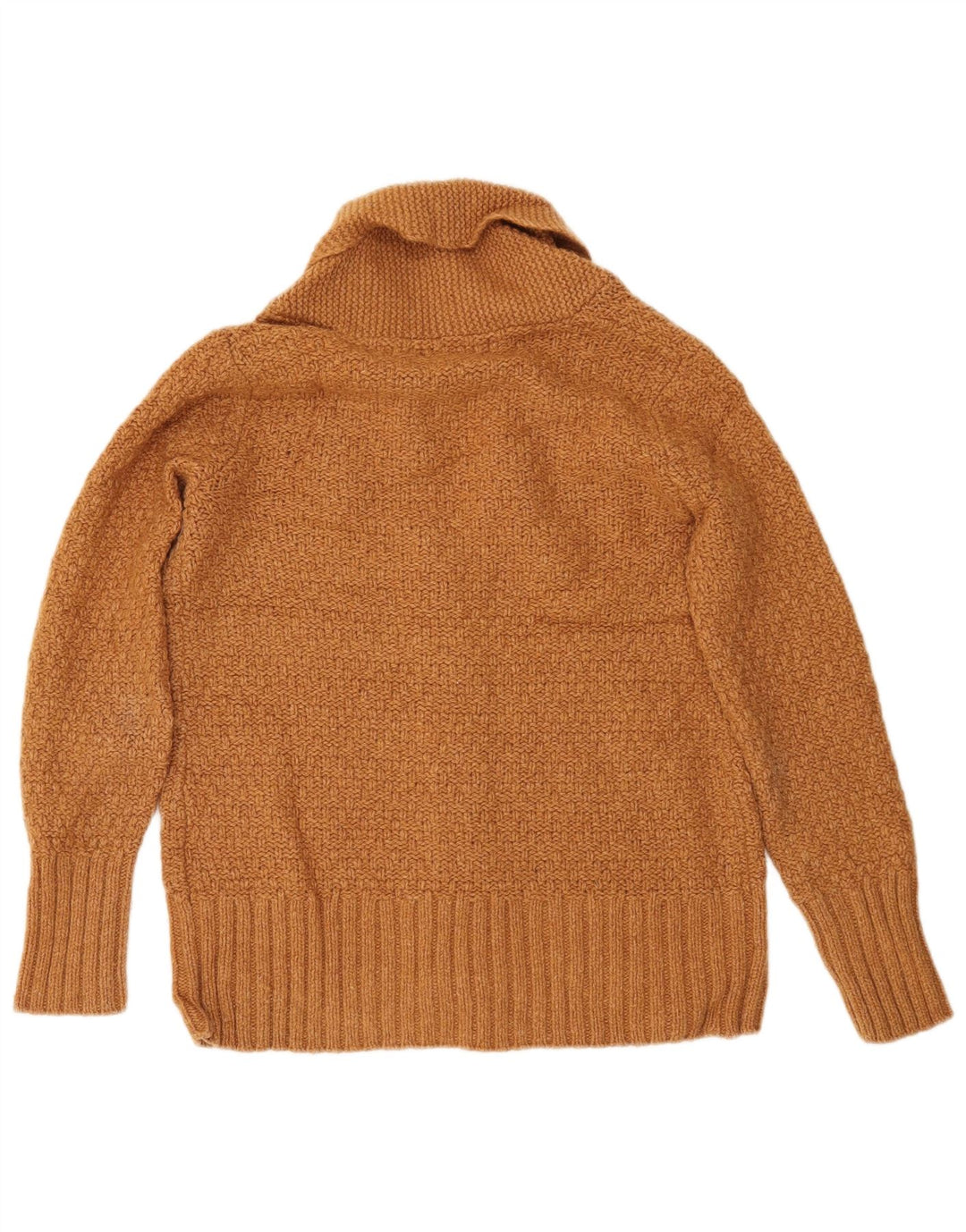 EDDIE BAUER Ženski preveliki džemper UK 10 Small Brown Lambswool