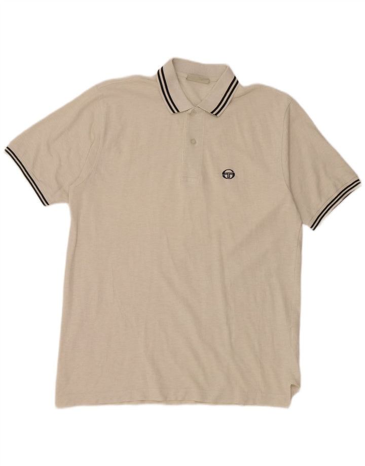 SERGIO TACCHINI Velika muška polo majica od sivobijelog pamuka