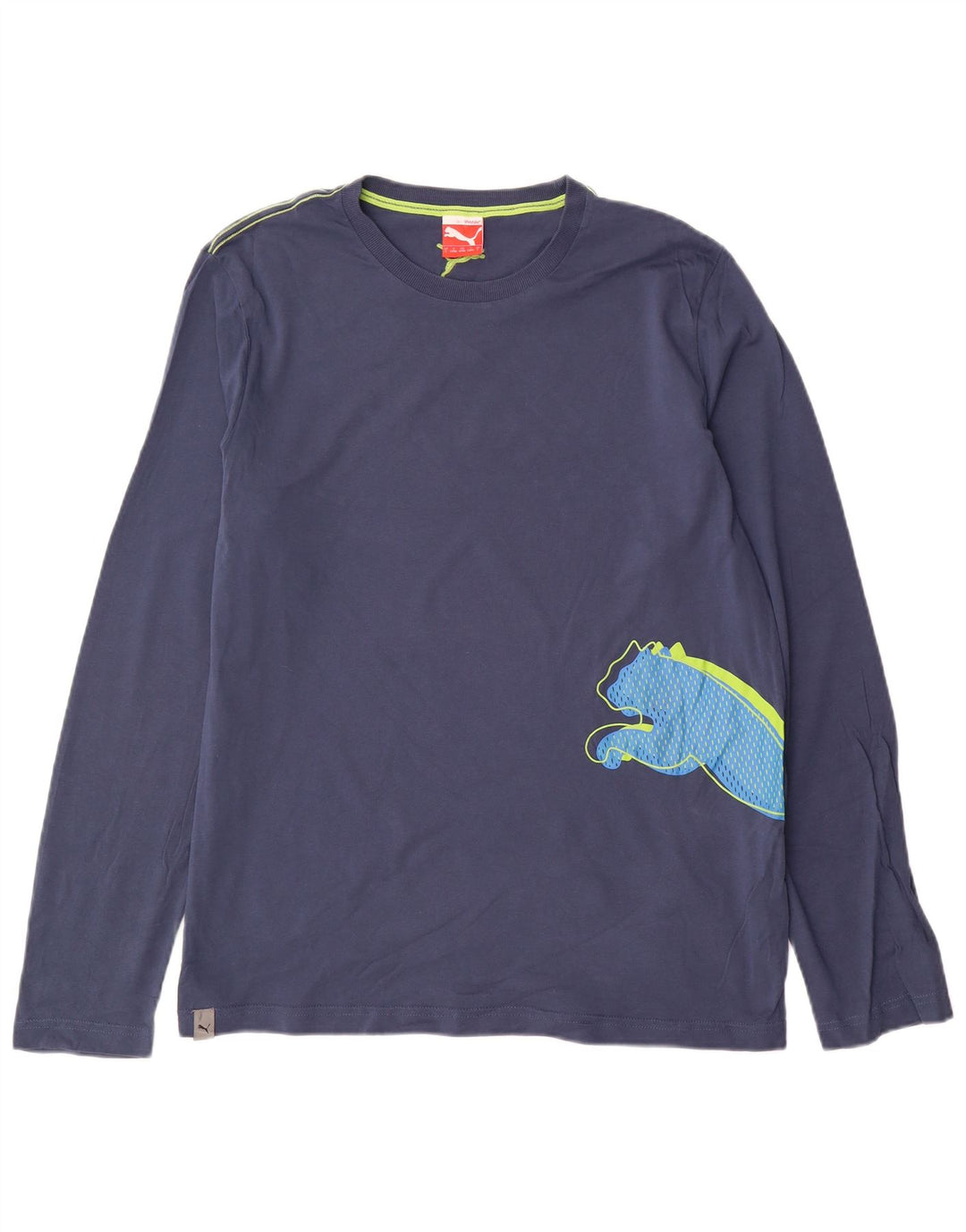 Puma muška grafička majica dugih rukava, veliki tamnoplavi pamuk