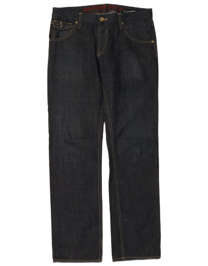 TOMMY HILFIGER Muške ravne traperice W32 L34 tamnoplavi pamuk