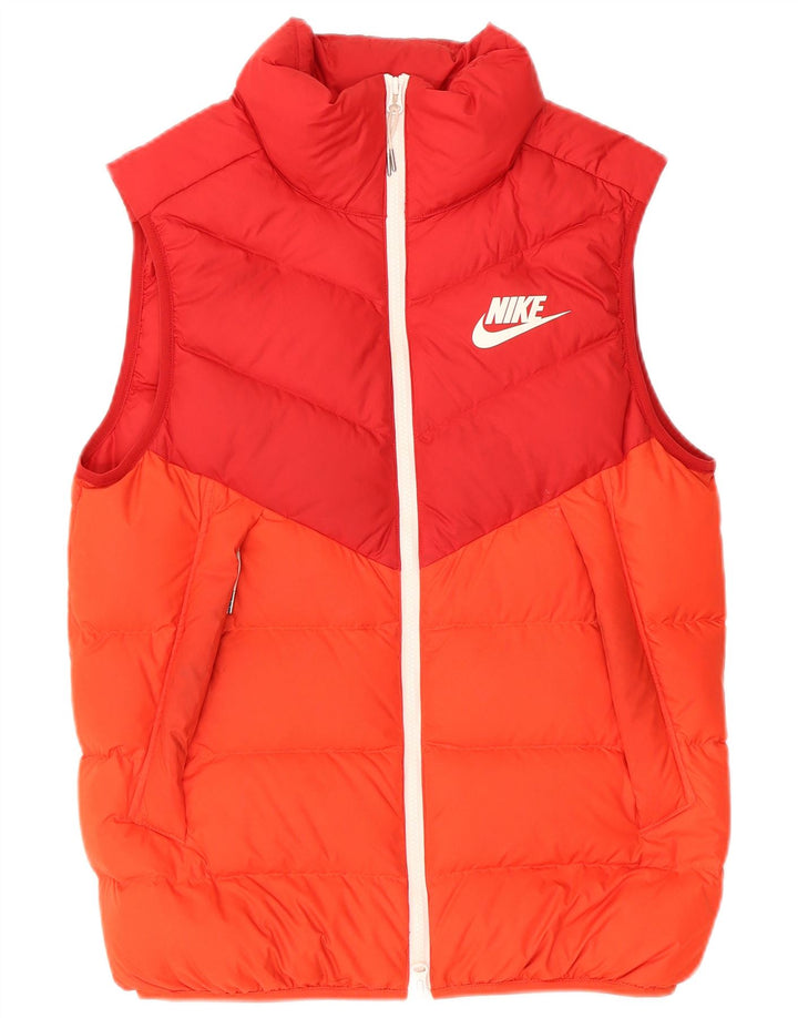 Nike Mens Padded Gilet UK 36 Small Orange Colourblock Poliester