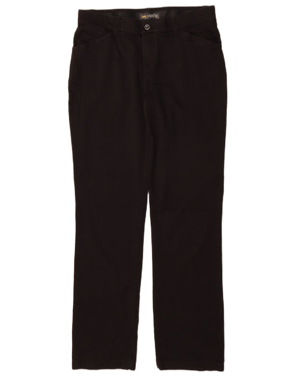 LEE Ženske ravne ležerne hlače regularnog kroja US 10 Large W33 L32 crne