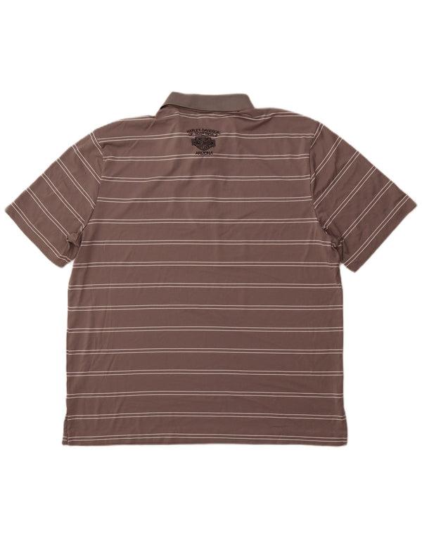 HARLEY DAVIDSON Muška polo majica XL sivi prugasti poliester