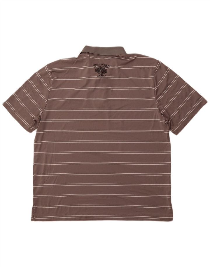 HARLEY DAVIDSON Muška polo majica XL sivi prugasti poliester