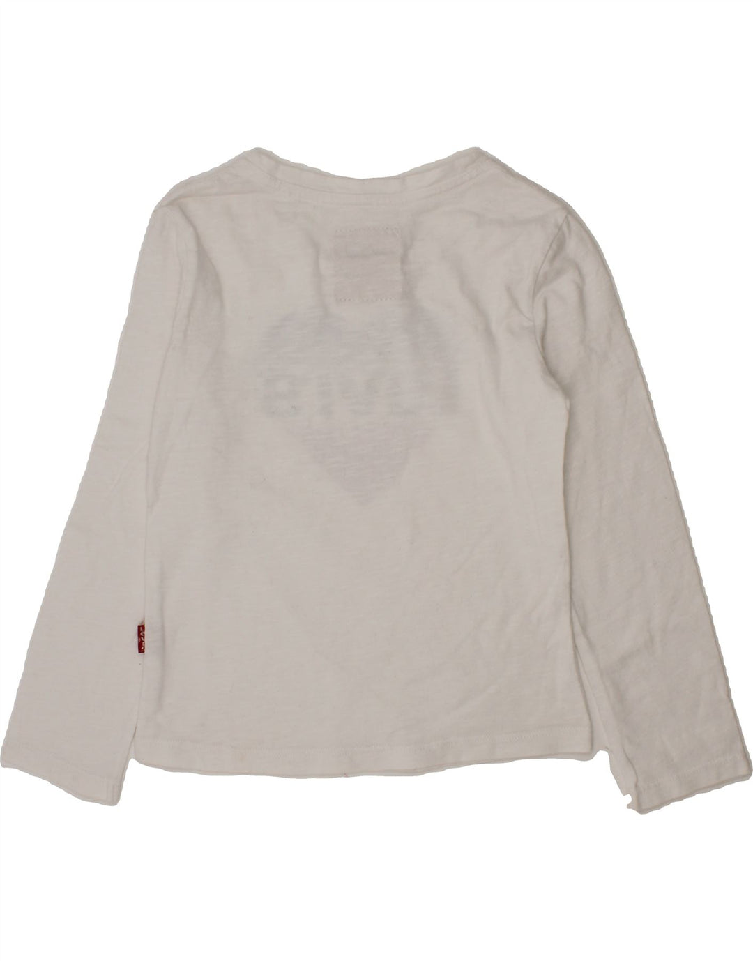 LEVI'S Girls Graphic Top Long Sleeve 5-6 Years White Vintage Levi's and Second-Hand Levi's from Messina Hembry 