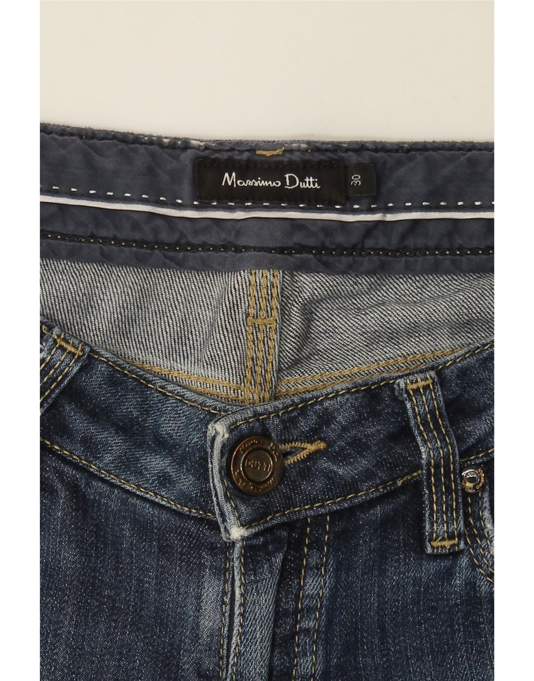 MASSIMO DUTTI Womens Straight Jeans  W30 L33 Blue Cotton Vintage Massimo Dutti and Second-Hand Massimo Dutti from Messina Hembry 
