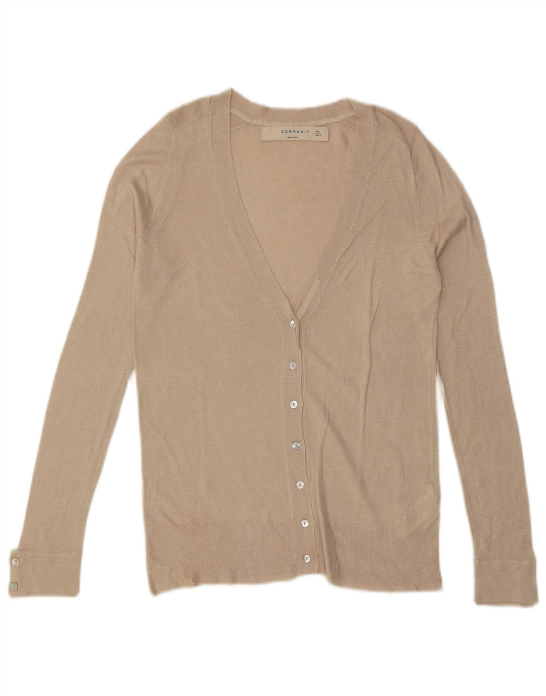 ZARA ženski kardigan pulover UK 10 Small Off White Viskoza