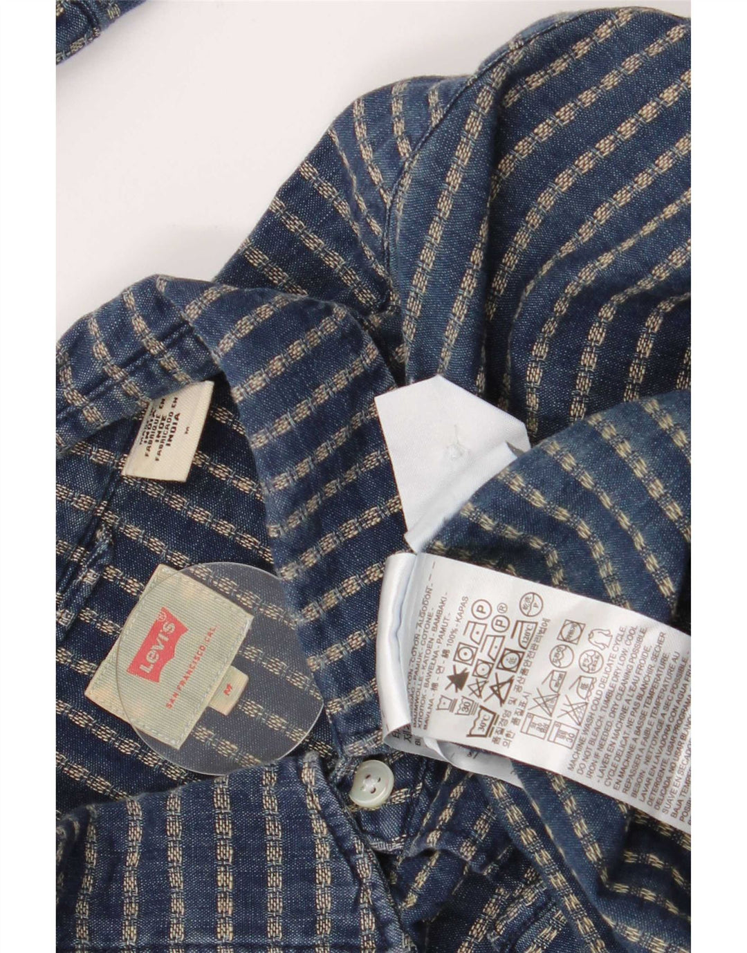 Levi's muška košulja srednje tamnoplave pruge, pamuk