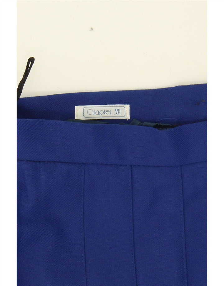 TREVIRA Womens 1 Button 2 Piece Skirt Set UK 10 Small W23  Blue Polyester Vintage Trevira and Second-Hand Trevira from Messina Hembry 