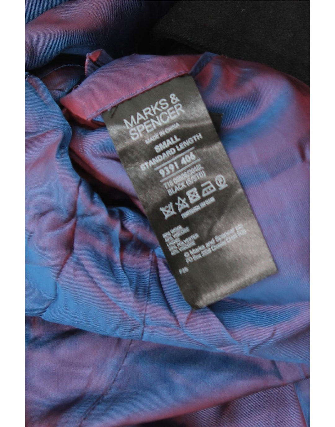 Marks & Spencer Muški autograph Pea Coat UK 36 Mala crna vuna