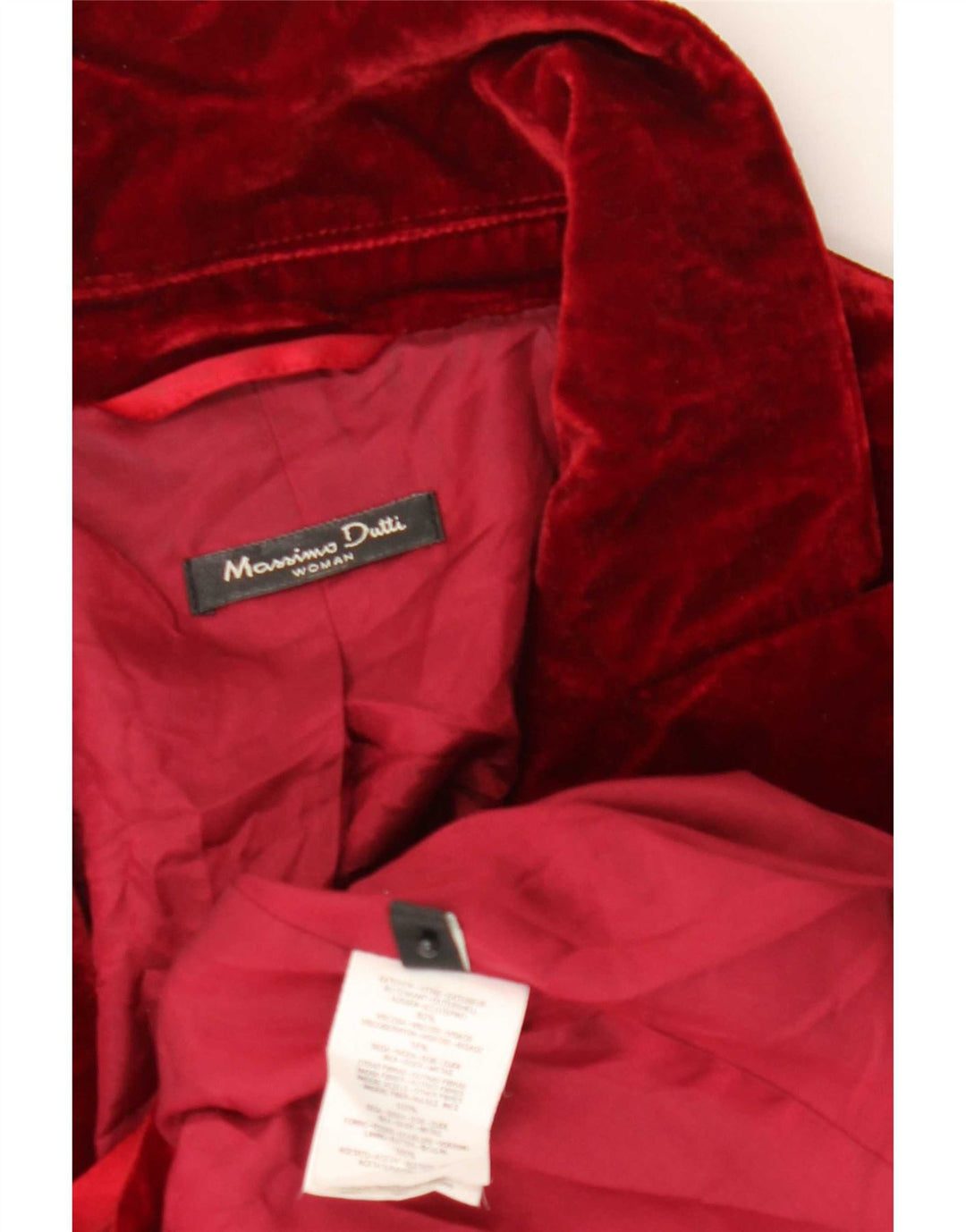 Massimo Dutti Ženska baršunasta jakna sa 1 gumbom EU 44 XL crvena viskoza