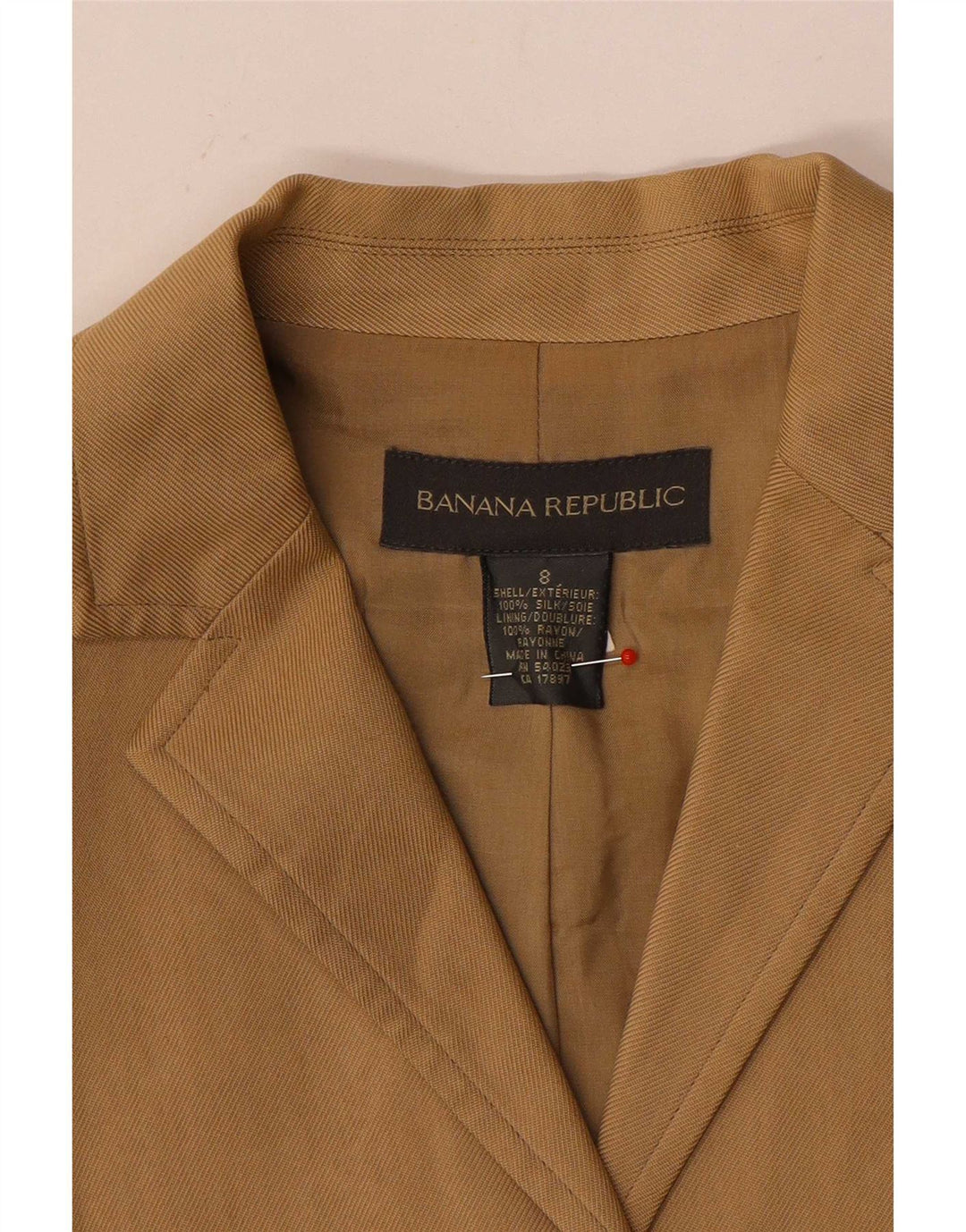 Banana Republic ženski sako sa 3 gumba UK 8 Mala bež svila