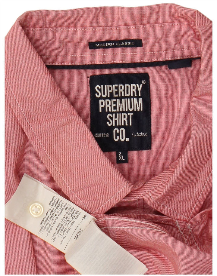 SUPERDRY muška moderna klasična majica kratkih rukava 2XL crveni pamuk