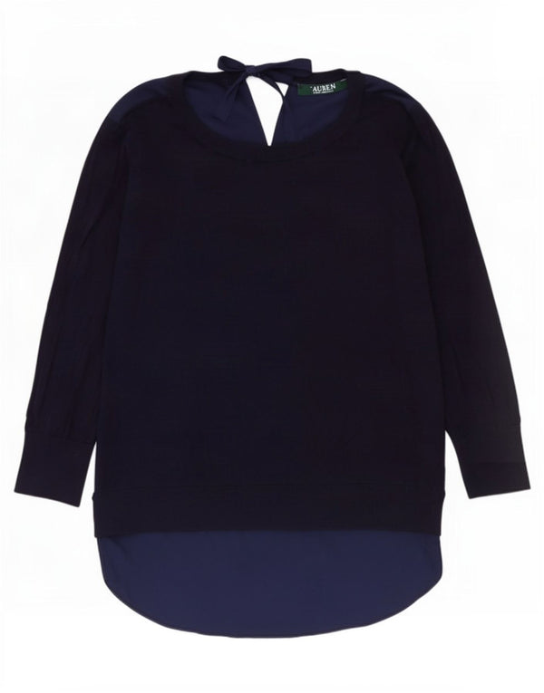 Ralph Lauren Ženska majica s 3/4 rukavima UK 16 Veliki tamnoplavi pamuk