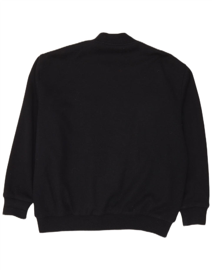 Vintage muška pletena bomber jakna IT 56 2XL crna vunena boja