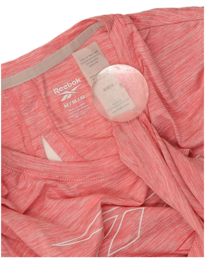 Reebok ženska majica kratkih rukava s grafičkim motivima UK 12 Medium Pink Flected Polyester
