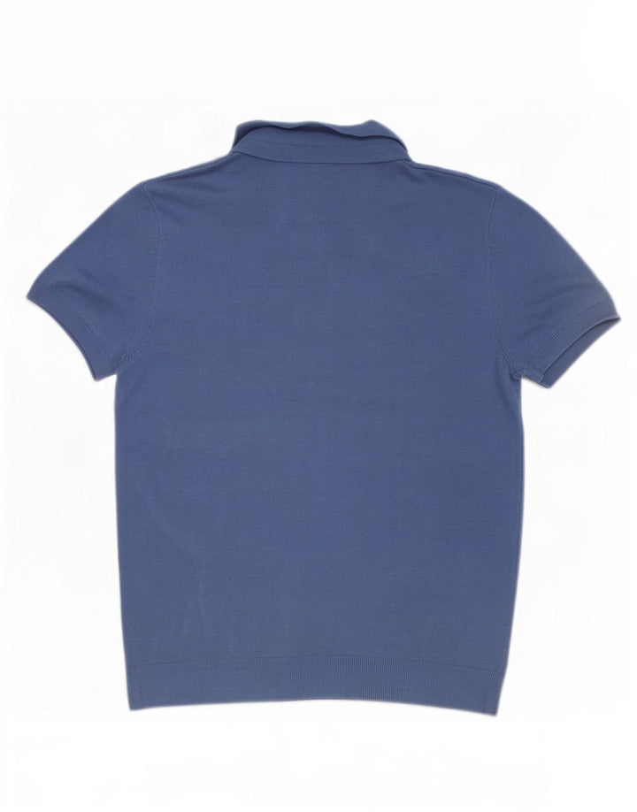Zara Mens Polo Shirt Medium Blue Viscose