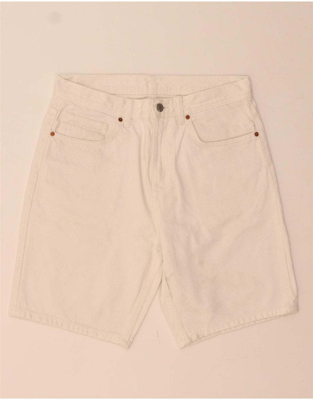 ZARA Mens Denim Shorts EU 40 Medium W32  White Vintage Zara and Second-Hand Zara from Messina Hembry 