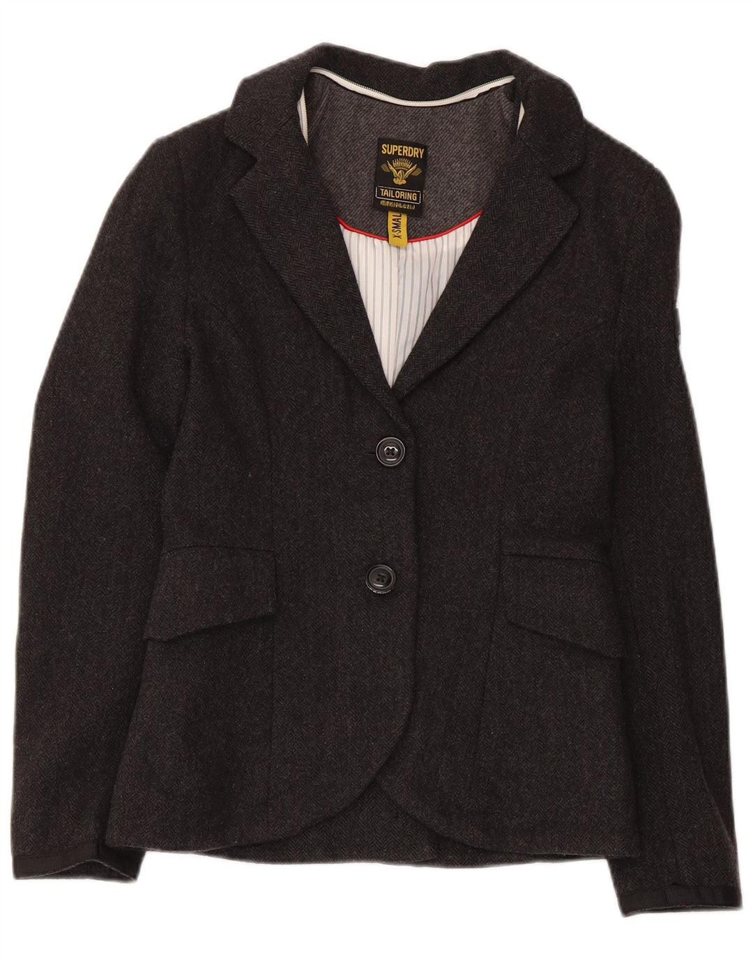 Superdry ženski sako sa 2 gumba UK 6 XS siva vuna