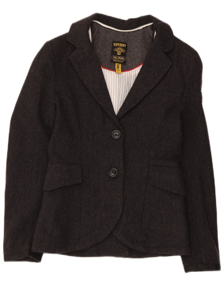 Superdry ženski sako sa 2 gumba UK 6 XS siva vuna