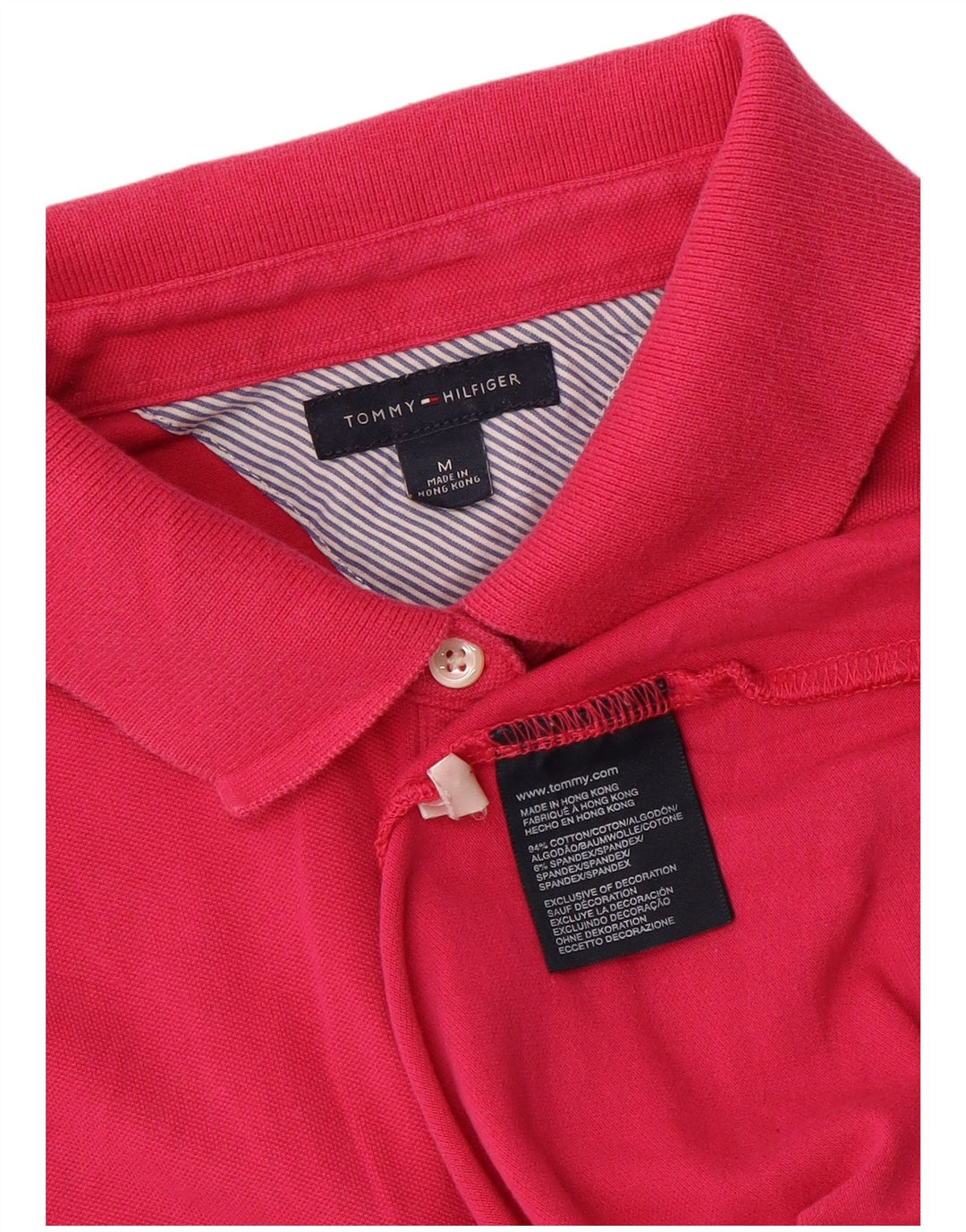 Tommy Hilfiger ženska polo majica UK 12 srednje ružičasti pamuk