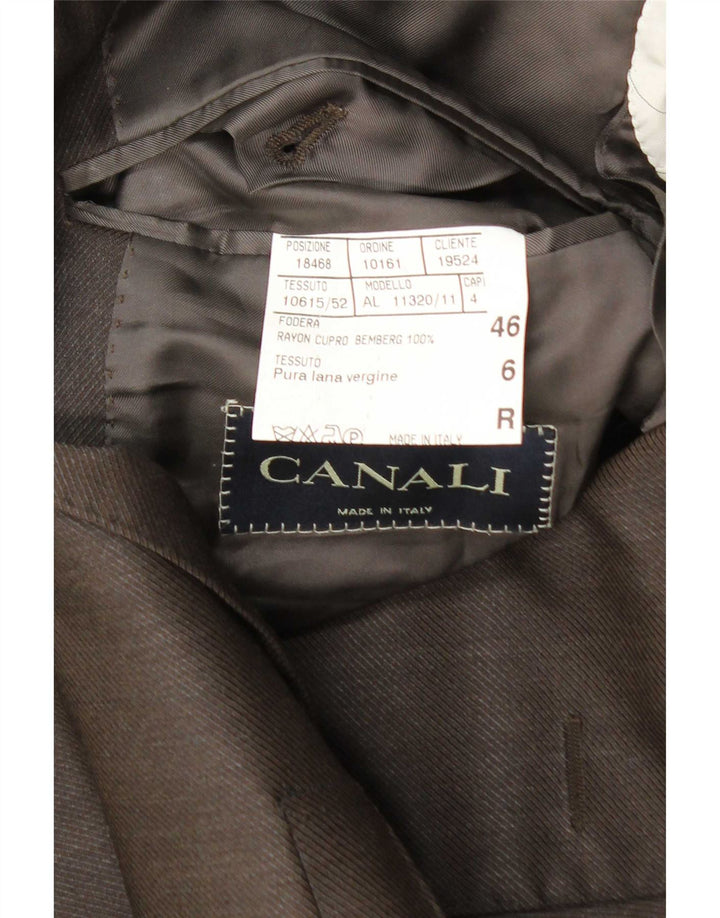 Canali muška jakna sa 3 gumba IT 46 Mala smeđa vuna