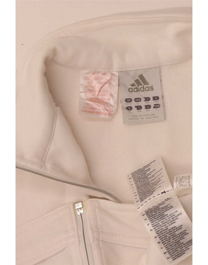 Gornja jakna od 11-12 godina, bijela poliesterska trenirka Adidas za djevojčice