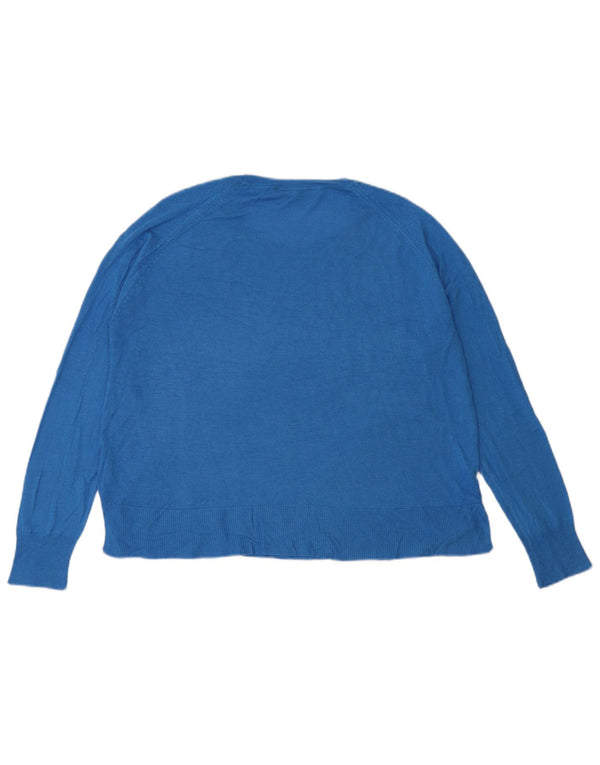 Zara ženski veliki džemper s veznim izrezom UK 10 Small Blue