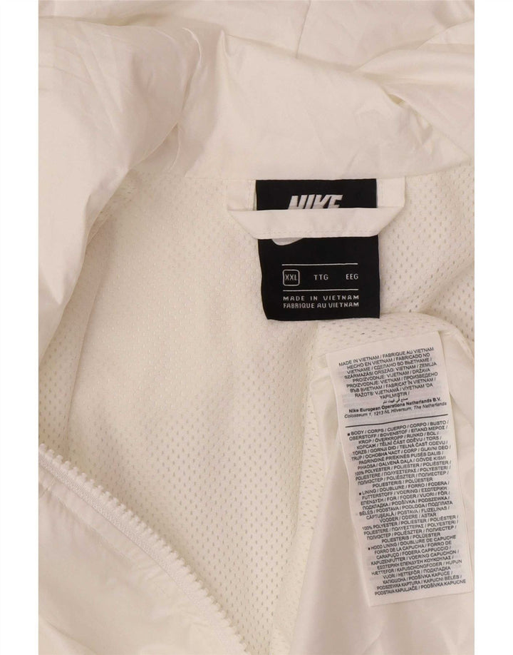 Nike muška kišna jakna s kapuljačom UK 44 2XL bijeli poliester