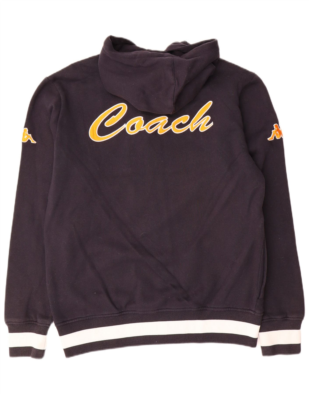 Kappa muška majica s kapuljačom s patentnim zatvaračem, veliki crni pamuk