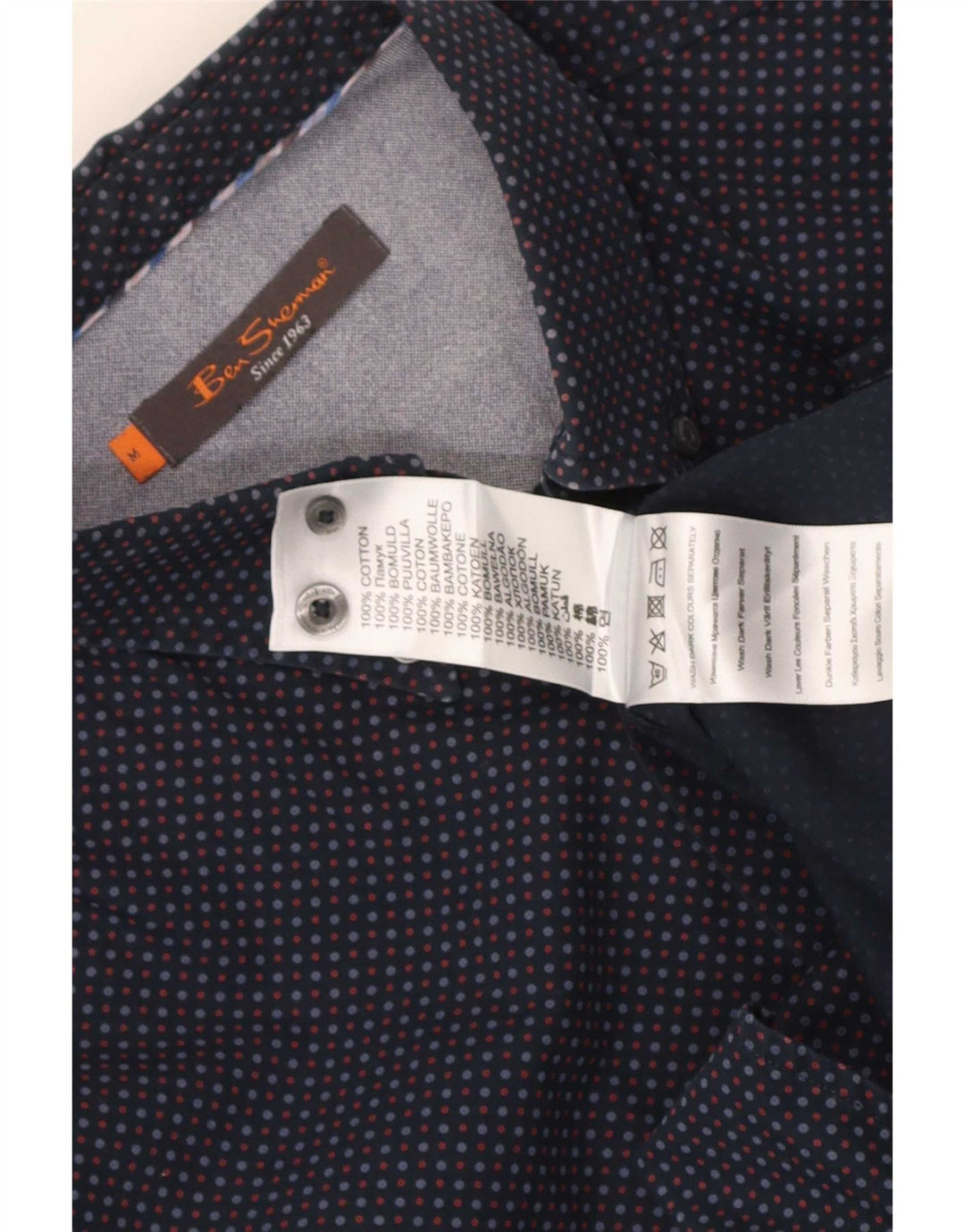 Ben Sherman muška košulja srednje tamnoplave boje na točkice