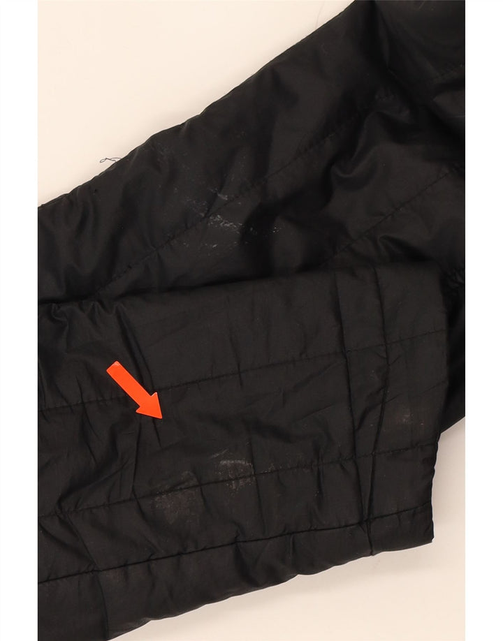NIKE Womens Hooded Padded Coat UK 14 Medium Black Polyester Vintage Nike and Second-Hand Nike from Messina Hembry 