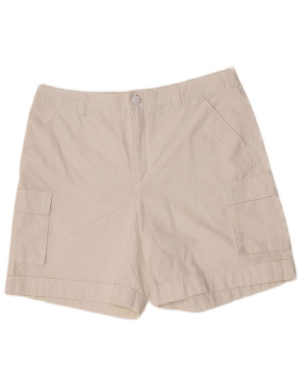 Esprit ženske kratke kargo hlače visokog struka UK 14 Large W30 bijeli pamuk