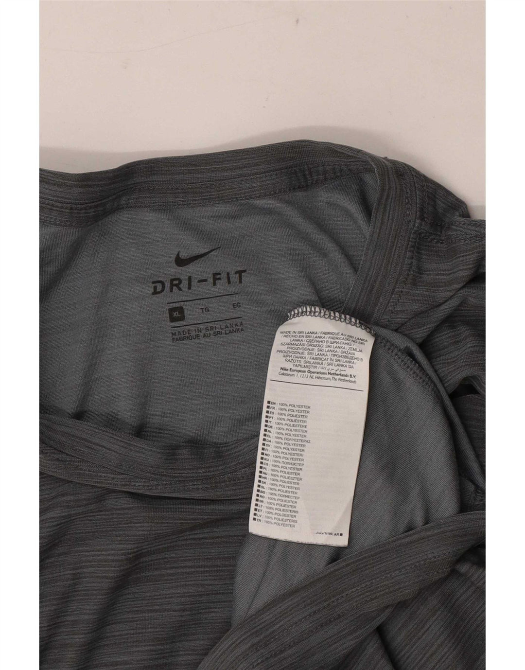 Nike Dri Fit majica kratkih rukava XL sivi flekasti poliester