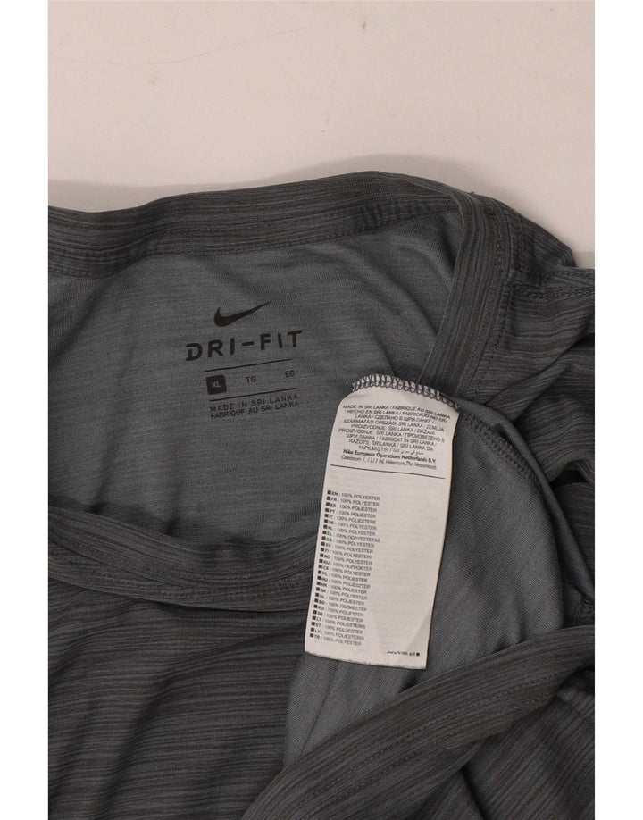 Nike Dri Fit majica kratkih rukava XL sivi flekasti poliester