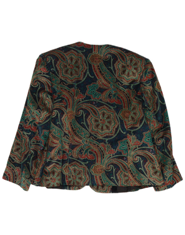 Vintage ženska jakna s 3/4 rukavima UK 14 srednje raznobojna paisley boja