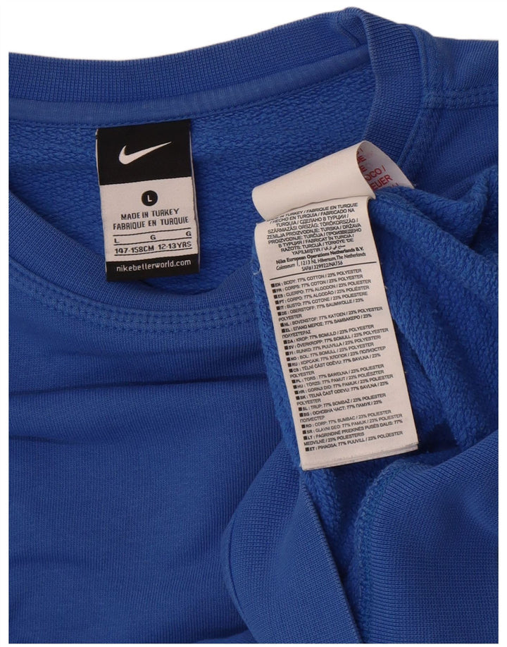 Nike Boys Sweatshirt Jacket 12-13 Years Large Blue Pamuk