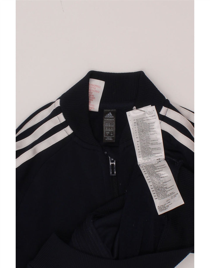 Gornja jakna od trenirke Adidas za dječake 5-6 godina tamnoplavi poliester