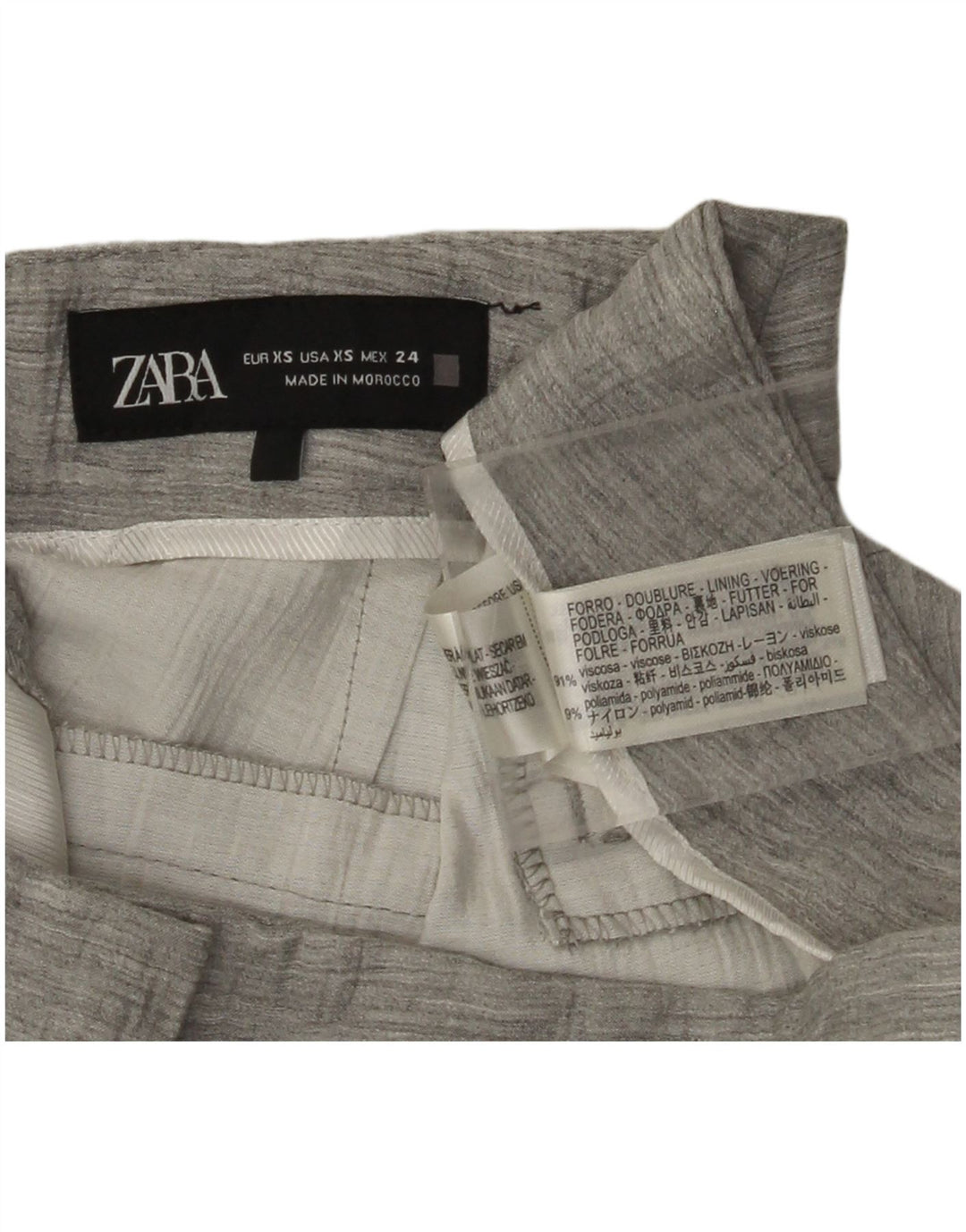 ZARA ženske ravne chino hlače XS W27 L32 siva viskoza