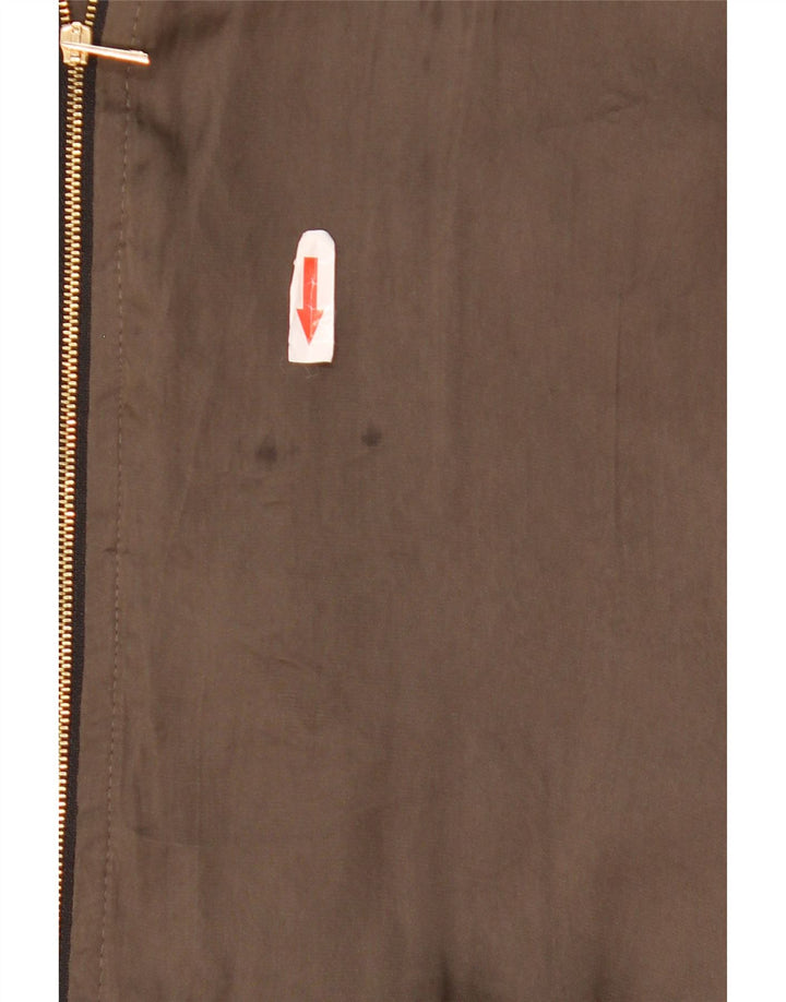 Zara ženska prevelika bomber jakna UK 10 Small kaki poliester u boji