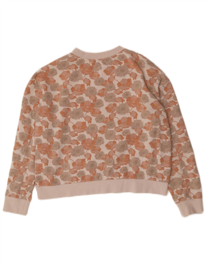 VANS Womens Oversized Graphic Sweatshirt Jumper UK 10 Small Off White