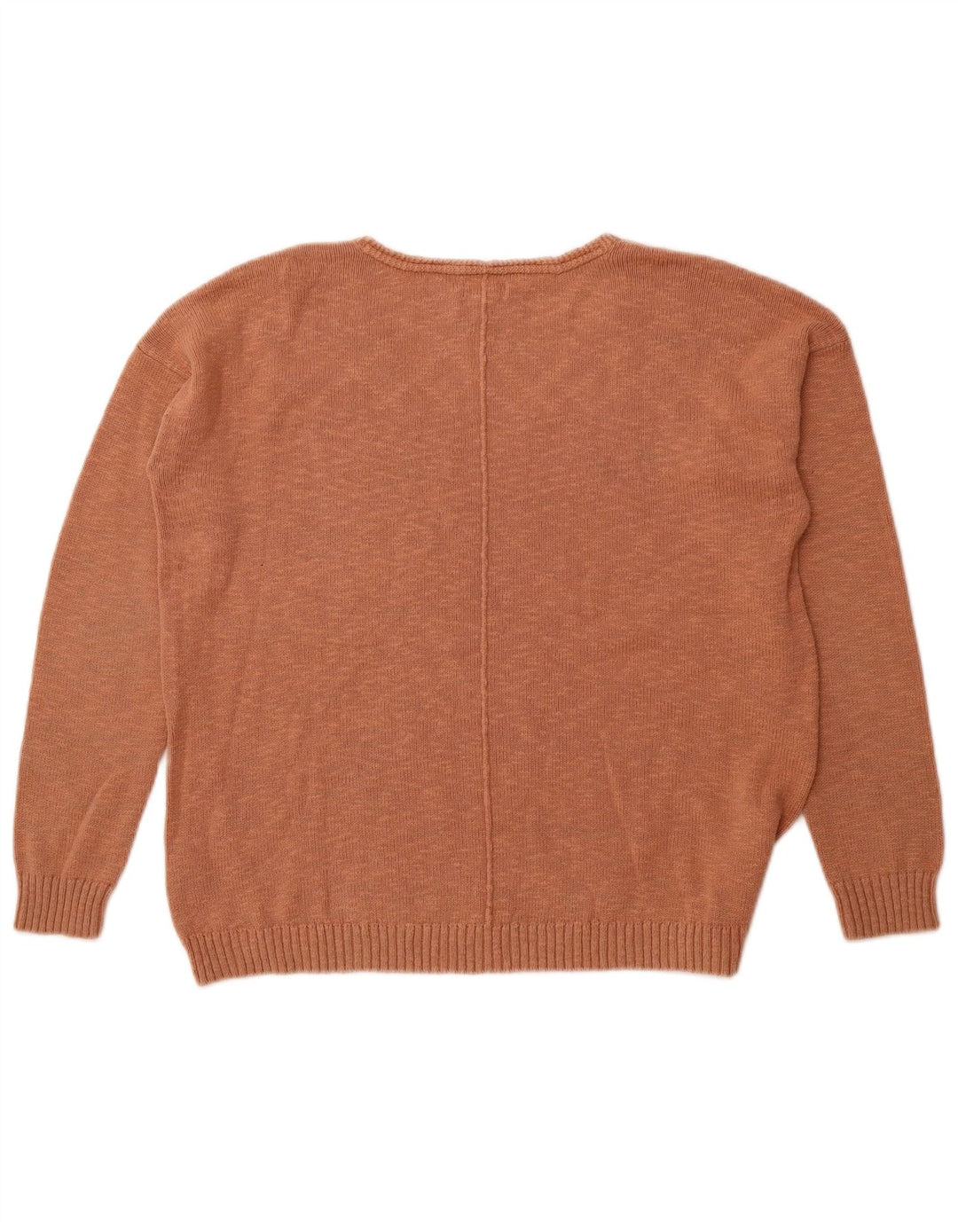 FAT FACE Womens V-Neck Jumper Sweater UK 12 Medium  Brown Flecked