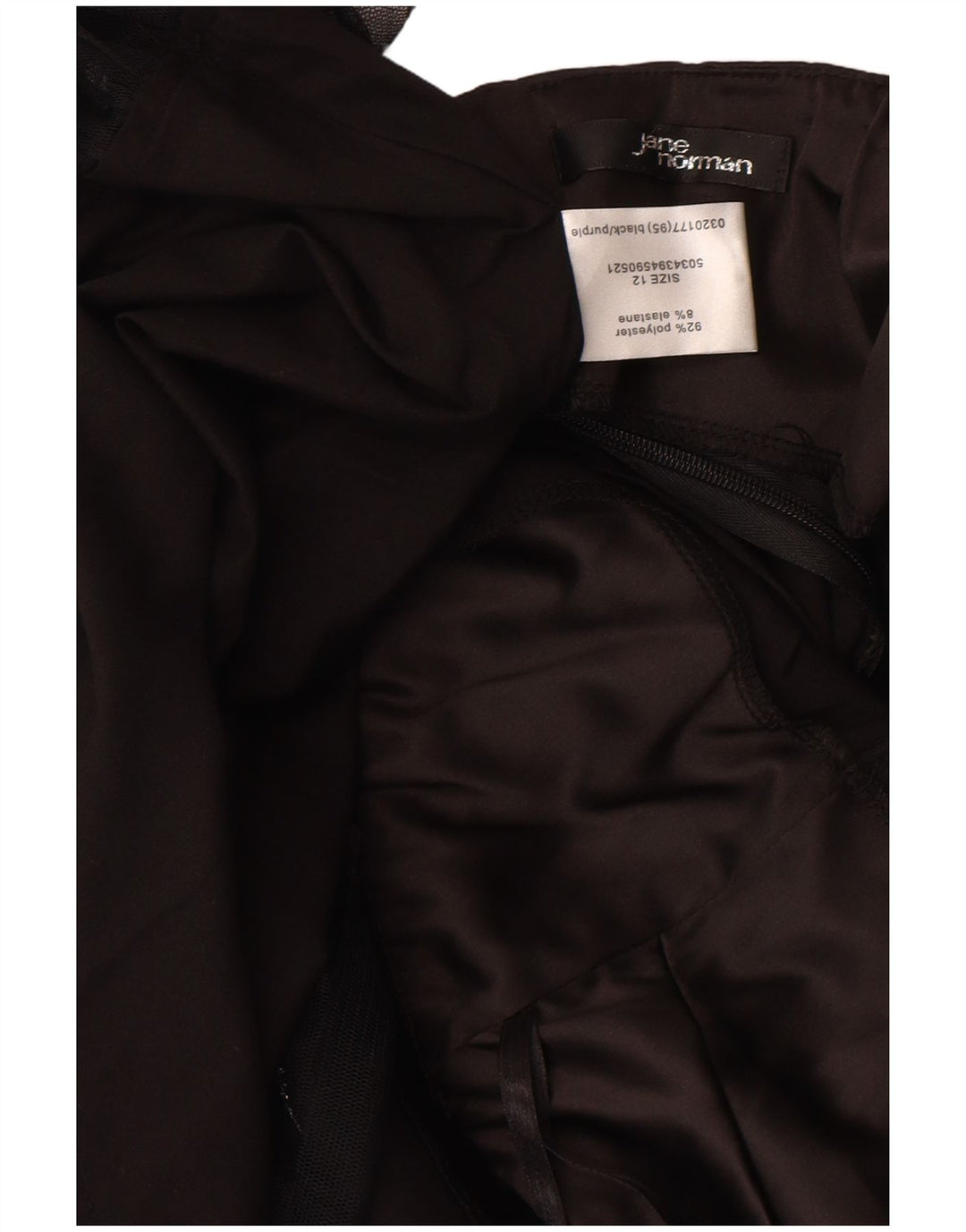 Jane Norman ženska haljina bez naramenica UK 12 srednje crna cvjetna poliesterska haljina