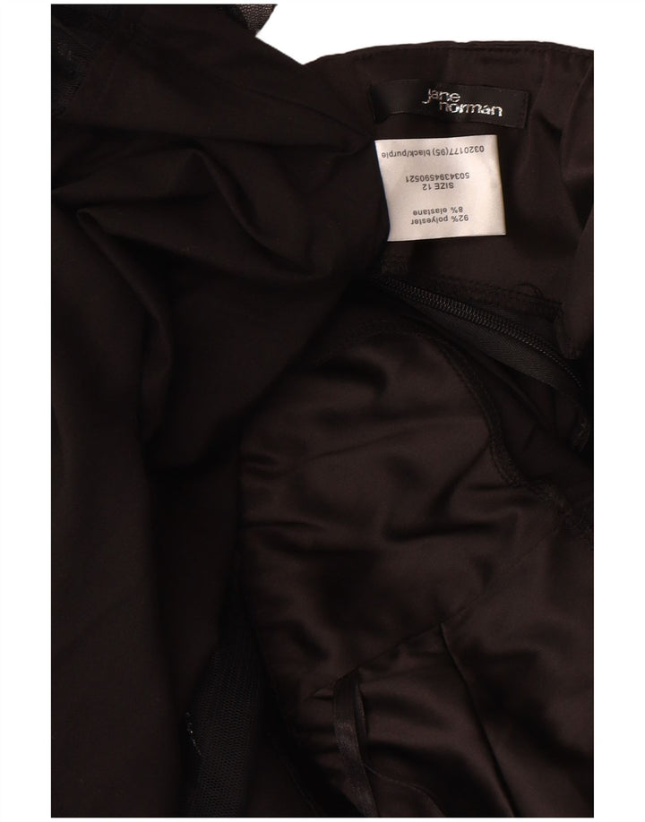 Jane Norman ženska haljina bez naramenica UK 12 srednje crna cvjetna poliesterska haljina