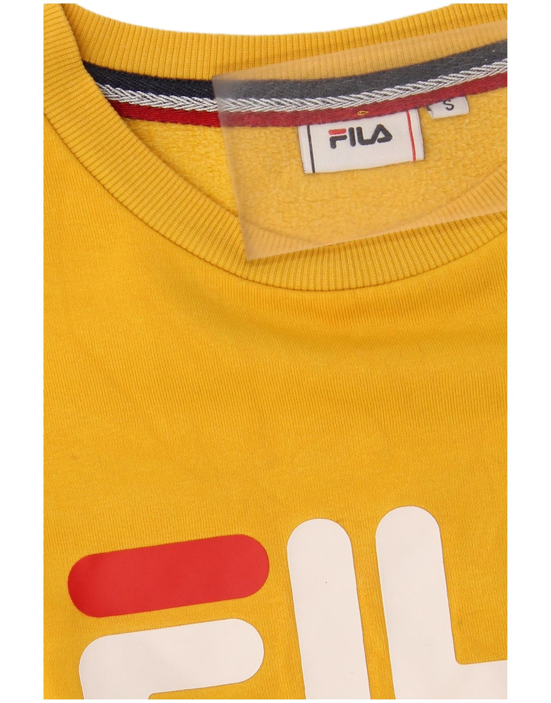 FILA Mens Graphic Sweatshirt Jumper Small Yellow