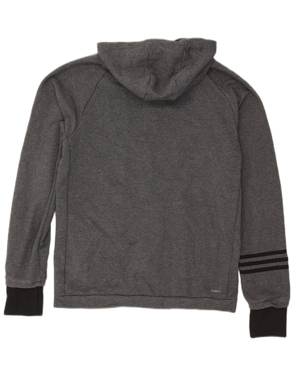 Adidas muška pulover s kapuljačom Climalite, veliki sivi pamuk u boji