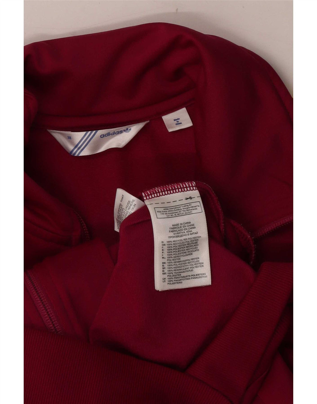 Adidas ženska gornja jakna trenirke s grafičkim motivima, EU 38 srednje bordo poliester