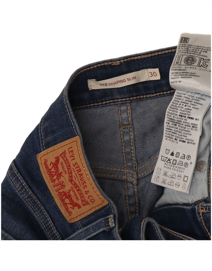 Levi's ženske kratke traper hlače 312 W30 srednje plavi pamuk