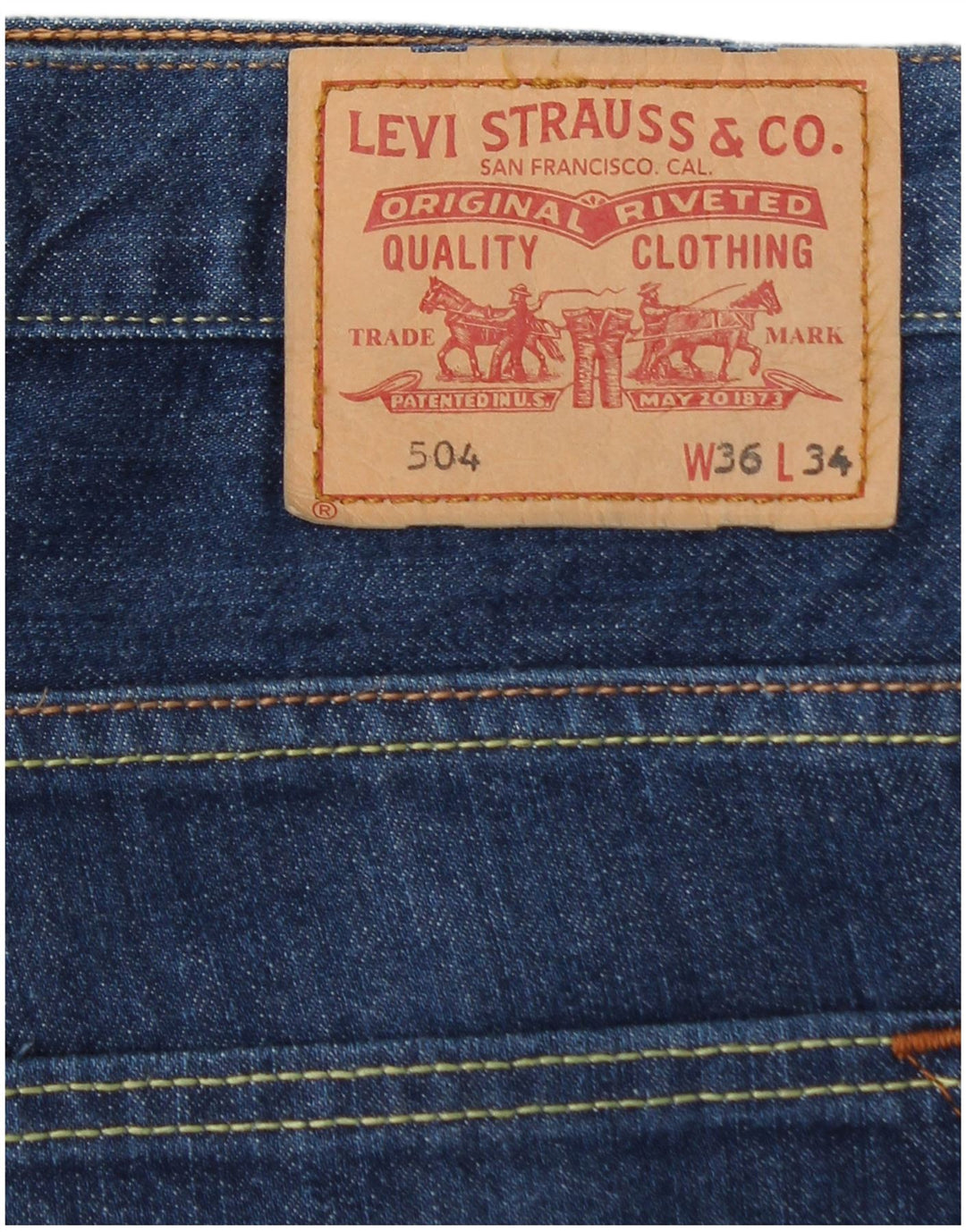 Levi's muške 504 ravne traperice W36 L29 plavi pamuk